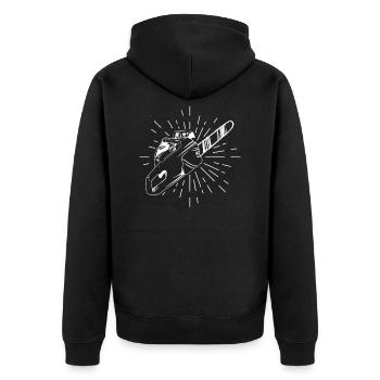 Holzfäller - Unisex Premium Bio Zip Hoodie - Schwarz - Hinten - Nico (187cm)