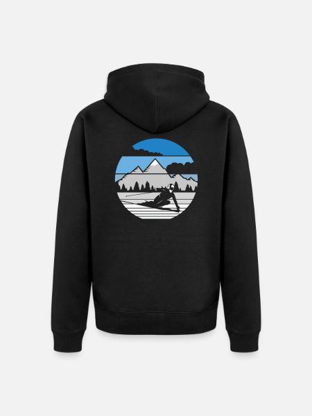 Alpine skiing Winter mountains skiing - Unisex Premium Organic Zip Hoodie - black