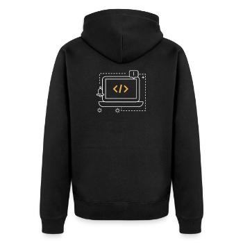 Programmierer - Unisex Premium Bio Zip Hoodie - Schwarz - Hinten - Nico (187cm)