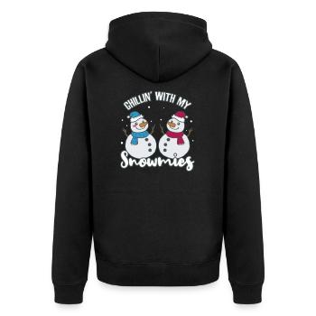 Christmas heartbeat Christmas holiday season - Unisex Premium Organic Zip Hoodie - black - Back - Nico (187cm)
