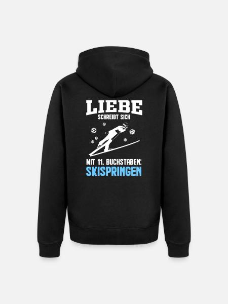 Skispringen - Unisex Premium Bio Zip Hoodie - Schwarz