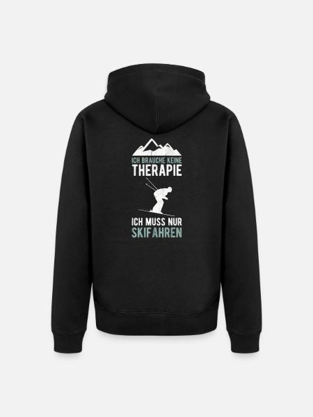 Ski Skifahren Skifahrer - Unisex Premium Bio Zip Hoodie - Schwarz