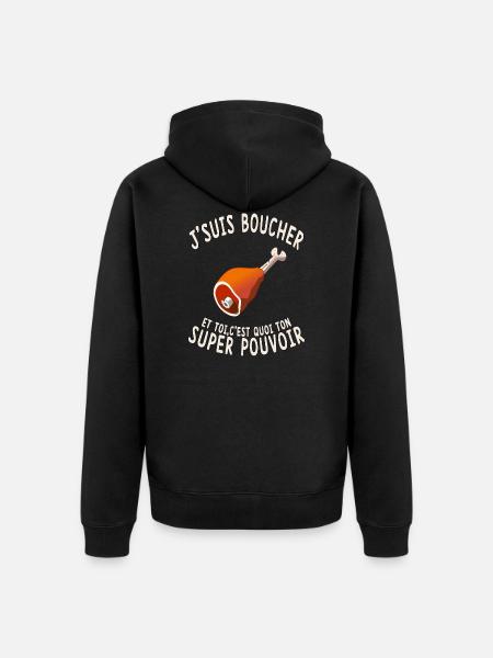 J'SUIS BOUCHER - Veste à capuche bio Premium Unisexe - noir