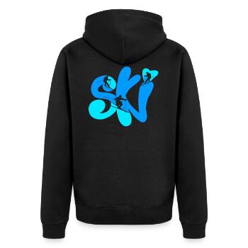ski - Unisex Premium Organic Zip Hoodie - black - Back - Nico (187cm)