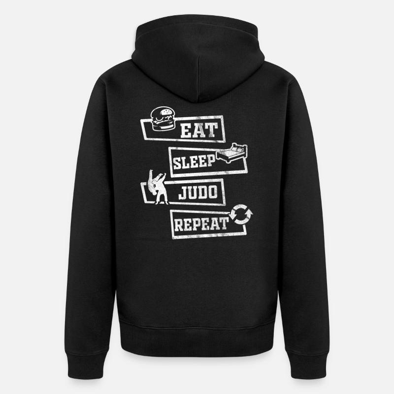 Routine du judo - Veste à capuche bio Premium Unisexe - noir