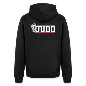 Arts martiaux de combattant de judo - Veste à capuche bio Premium Unisexe - noir - Dos - Nico (187cm)