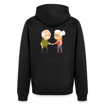 nurse - Unisex Premium Organic Zip Hoodie - black - Back - Nico (187cm)