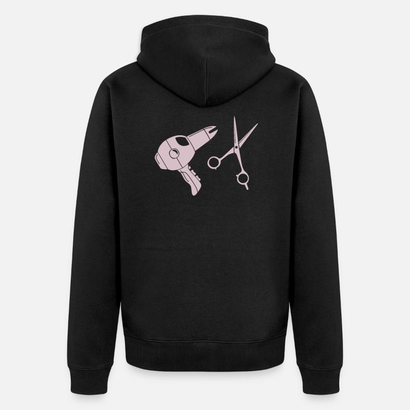 Friseur - Unisex Premium Bio Zip Hoodie - Schwarz