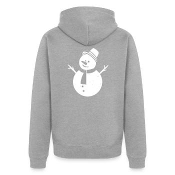 Winter - Unisex Premium Bio Zip Hoodie - Grau meliert - Hinten - Nico (187cm)