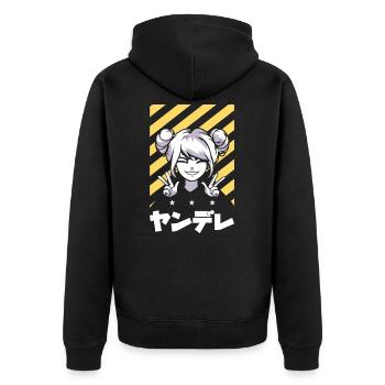 Dessin animé anime otaku - Veste à capuche bio Premium Unisexe - noir - Dos - Nico (187cm)
