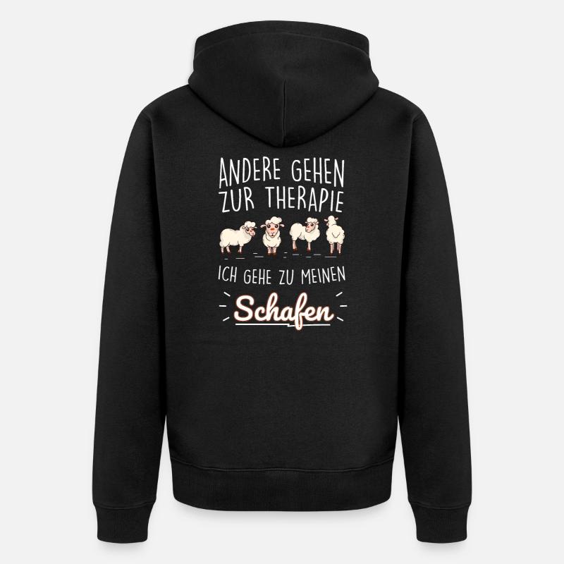 Landwirt Schafhirte Bauer Schafebesitzer - Unisex Premium Bio Zip Hoodie - Schwarz