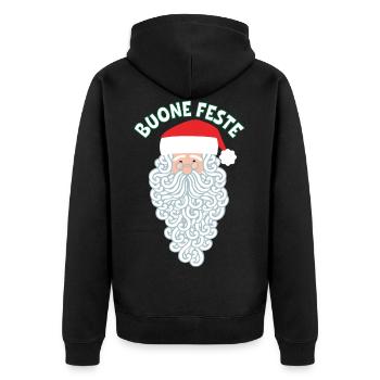 Buone Feste - Unisex Premium Organic Zip Hoodie - black - Back - Nico (187cm)