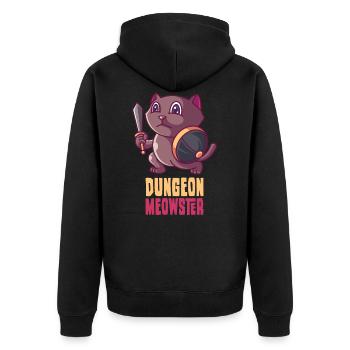 Dungeon Meowster, cat rpg game gift - Unisex Premium Organic Zip Hoodie - black - Back - Nico (187cm)