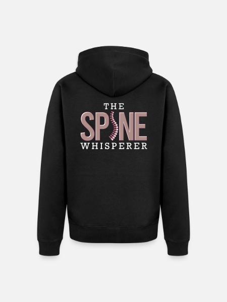 Spine Whisperer, chiropractic physiotherapist - Unisex Premium Organic Zip Hoodie - black