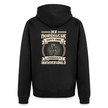 Vikings - Le dieu nordique - Veste à capuche bio Premium Unisexe - noir - Dos - Nico (187cm)