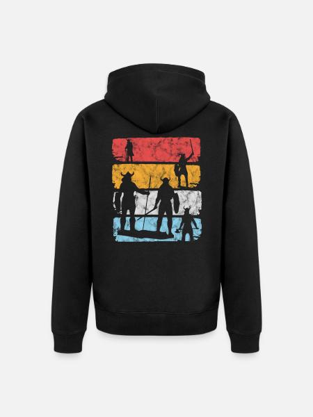 Wikinger Wikinger Wikinger - Unisex Premium Bio Zip Hoodie - Schwarz