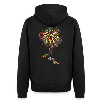 bonne année - Veste à capuche bio Premium Unisexe - noir - Dos - Nico (187cm)