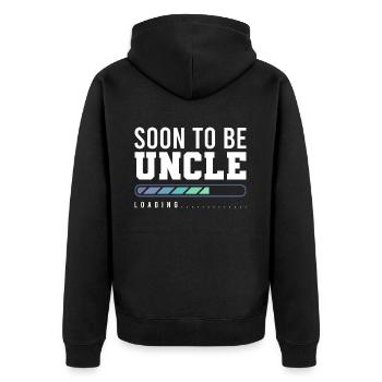 Uncle loading bar, gift baby pregnancy - Unisex Premium Organic Zip Hoodie - black - Back - Nico (187cm)
