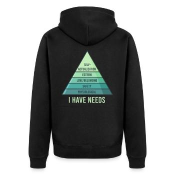 Pyramide des besoins, psychologie sociale maslow - Veste à capuche bio Premium Unisexe - noir - Dos - Nico (187cm)
