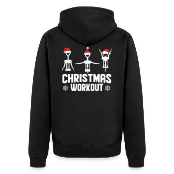 Christmas workout - Unisex Premium Organic Zip Hoodie - black - Back - Nico (187cm)