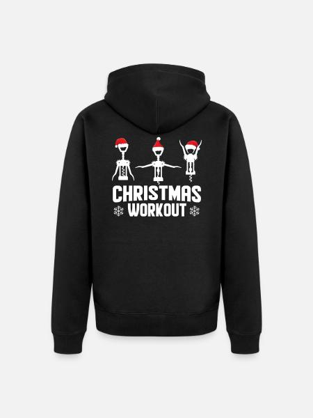 Christmas Workout - Unisex Premium Bio Zip Hoodie - Schwarz