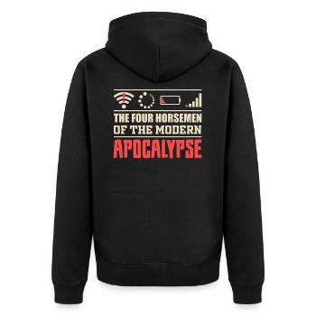 Informatik Informatiker Programmierer Admin - Unisex Premium Bio Zip Hoodie - Schwarz - Hinten - Nico (187cm)