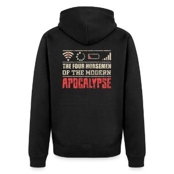 IT Informatik Funny motive - Unisex Premium Organic Zip Hoodie - black - Back - Nico (187cm)