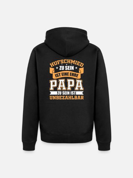 Hufschmied & Papa Geschenk - Unisex Premium Bio Zip Hoodie - Schwarz