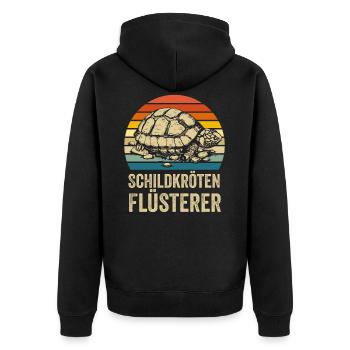 Schildkröten Flüsterer - Unisex Premium Bio Zip Hoodie - Schwarz - Hinten - Nico (187cm)