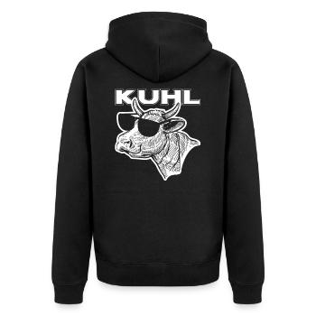 Landwirt Kuh Milchbauer Kuhl Geschenk - Unisex Premium Bio Zip Hoodie - Schwarz - Hinten - Nico (187cm)
