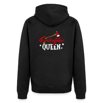 Pompier femme cadeau pompier reine - Veste à capuche bio Premium Unisexe - noir - Dos - Nico (187cm)