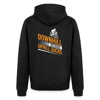 Downhill cyclist cyclist bike - Unisex Premium Organic Zip Hoodie - black - Back - Nico (187cm)