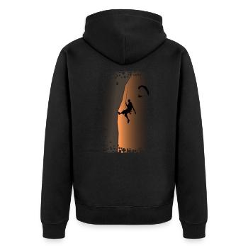 Gifts climbing bouldern - rock climbing Klettern - Unisex Premium Organic Zip Hoodie - black - Back - Nico (187cm)