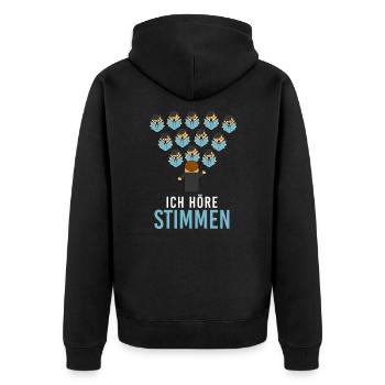Ich Höre Stimmen Chor Chorleiter Dirigent Sänger - Unisex Premium Bio Zip Hoodie - Schwarz - Hinten - Nico (187cm)