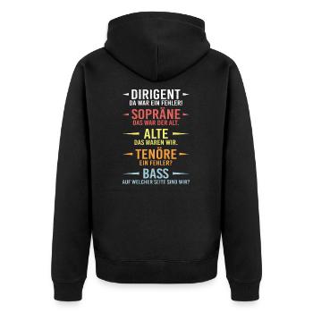 Chor Kirche Chorsänger Chorsängerin Chorprobe - Unisex Premium Bio Zip Hoodie - Schwarz - Hinten - Nico (187cm)