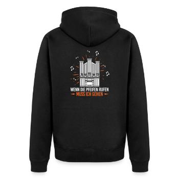 Orgel Orgelspieler Pfeifenorgel Musiker Organist - Unisex Premium Bio Zip Hoodie - Schwarz - Hinten - Nico (187cm)