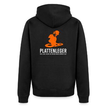 Handwerker Fließenleger Dj Musiker Techno - Unisex Premium Bio Zip Hoodie - Schwarz - Hinten - Nico (187cm)