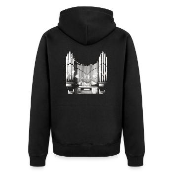 organ - Unisex Premium Organic Zip Hoodie - black - Back - Nico (187cm)