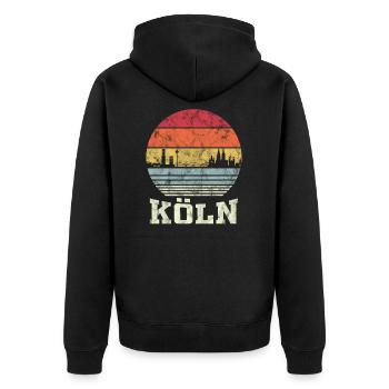 Cologne rétro vintage - Veste à capuche bio Premium Unisexe - noir - Dos - Nico (187cm)