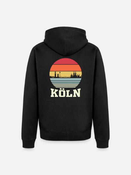 Köln Skyline Kölner Dom Geschenkidee - Unisex Premium Bio Zip Hoodie - Schwarz