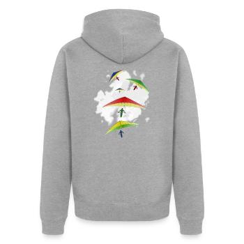 Deltapalne und Versuchsgeschenkt-shirts - Unisex Premium Bio Zip Hoodie - Grau meliert - Hinten - Nico (187cm)