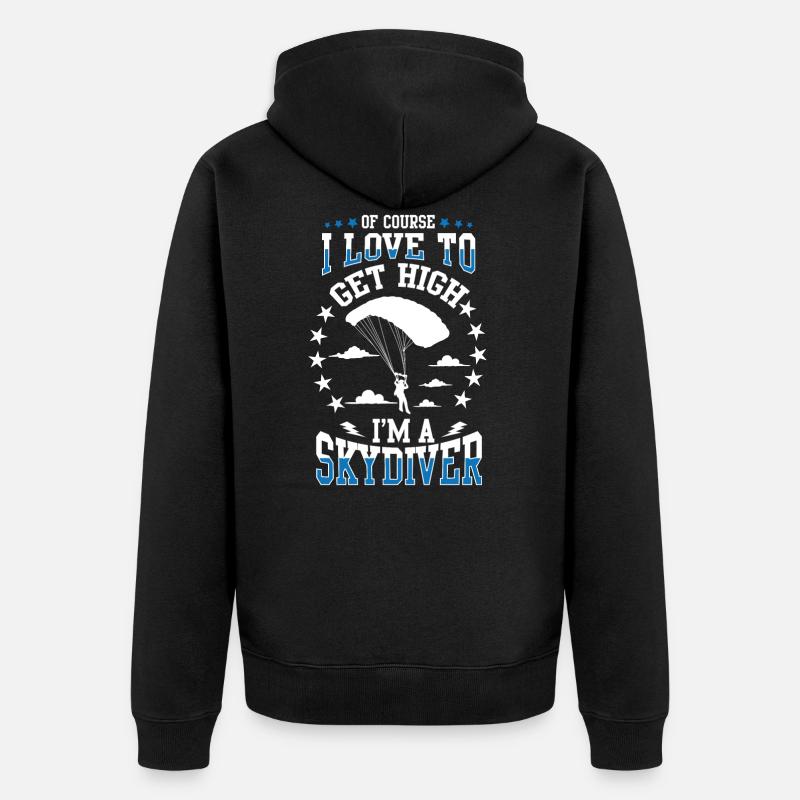 SKYDIVER Parachutiste Parachutisme Love - Veste à capuche bio Premium Unisexe - noir