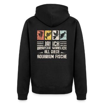 Aquarium Fisch Aquarianer - Unisex Premium Bio Zip Hoodie - Schwarz - Hinten - Nico (187cm)