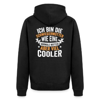 Schwiegermutter Liebe Geschenk - Unisex Premium Bio Zip Hoodie - Schwarz - Hinten - Nico (187cm)