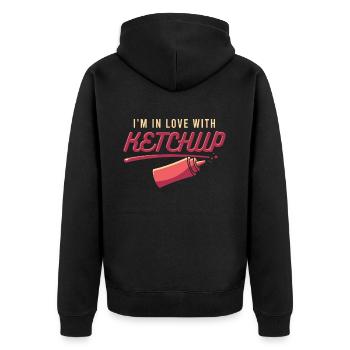 Amoureux du ketchup - Veste à capuche bio Premium Unisexe - noir - Dos - Nico (187cm)