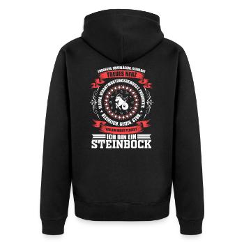 Sternzeichen Steinbock Sternbilder Geschenk - Unisex Premium Bio Zip Hoodie - Schwarz - Hinten - Nico (187cm)