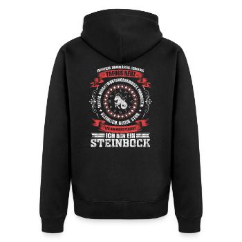 Sternzeichen Steinbock Horoskop - Unisex Premium Bio Zip Hoodie - Schwarz - Hinten - Nico (187cm)