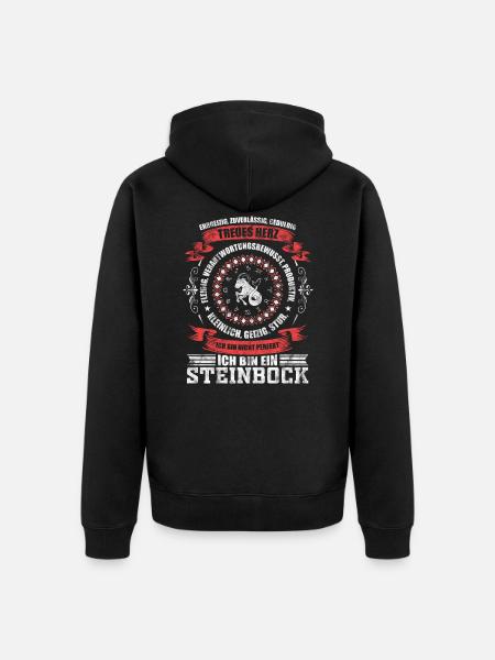 Sternzeichen Steinbock Horoskop - Unisex Premium Bio Zip Hoodie - Schwarz