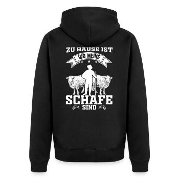 Schaf Schafe Hirte Schäfer Geschenk - Unisex Premium Bio Zip Hoodie - Schwarz - Hinten - Nico (187cm)