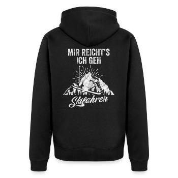 Skifahren Skifahrer Skigebiet & Berge - Unisex Premium Bio Zip Hoodie - Schwarz - Hinten - Nico (187cm)